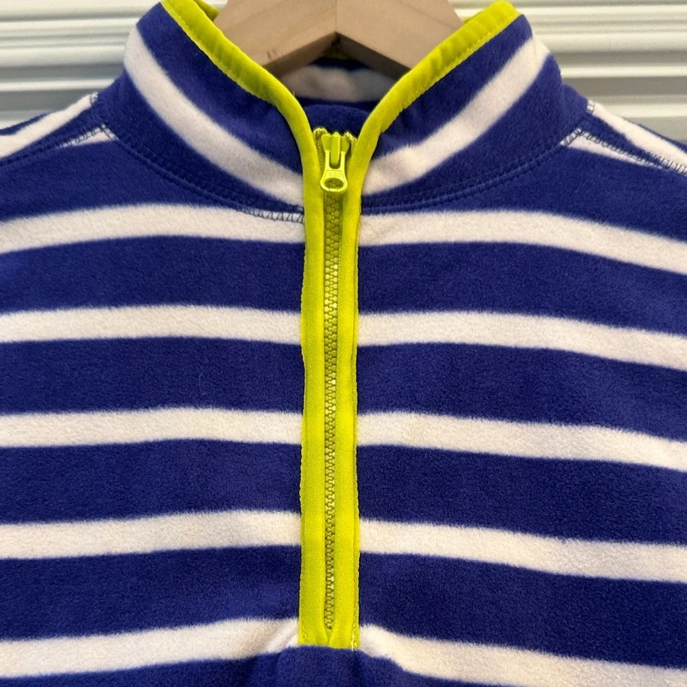 OshKosh B'gosh Girl’s Fleece 1/4 Zip Blue and White Striped Pullover